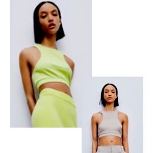 BOGO NWT Zara SET OF 2 Ribbed Crop Tops Size Small